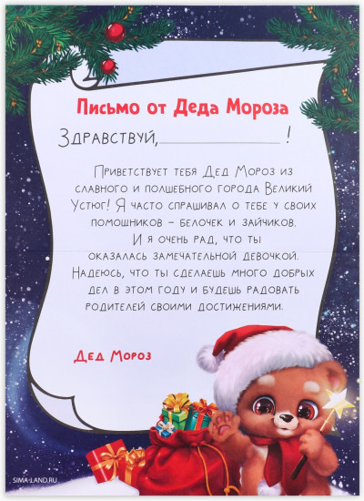 Письмо Деду Морозу «Новый год. Новогодняя посылка»