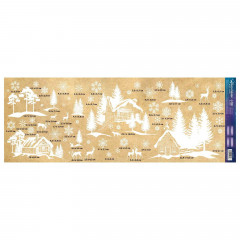 Многоразовые виниловые наклейки на окна «Зимняя деревушка» - Фото 2