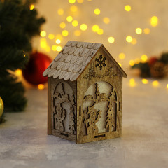 Подвеска световая «Домик со снеговиком» - Фото 1