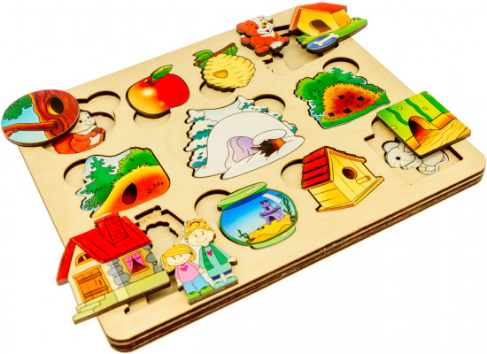 Доска развивающая «Где чей домик?»