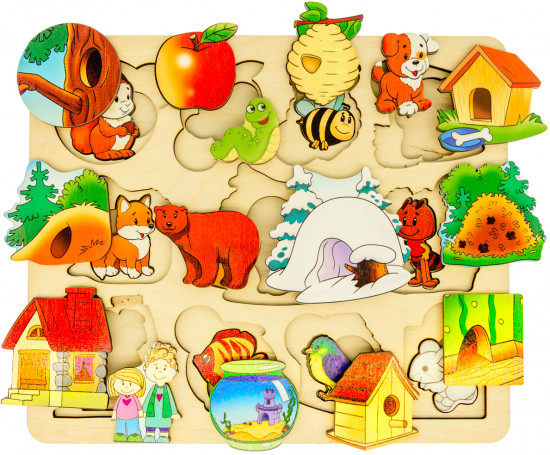 Доска развивающая «Где чей домик?»