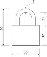 Замок навесной Trios-circle, 38 мм - Фото 4