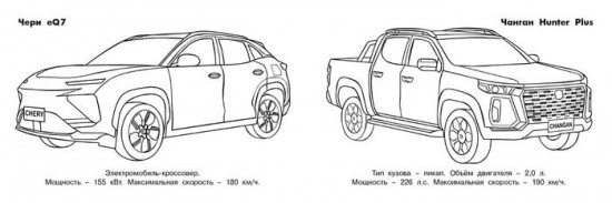 Автомобили Китая. Раскраска