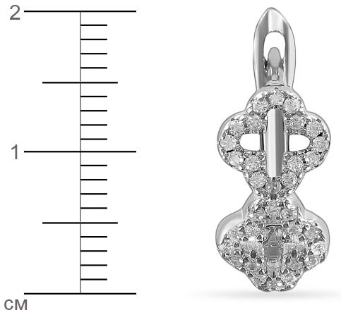 Серьги из серебра с цирконом