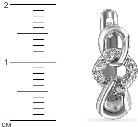 Серьги из серебра с цирконом