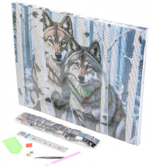Мозаика алмазная «Волки зимой» - Фото 1
