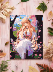 Картина по номерам на картоне «Прогулка в саду» - Фото 1