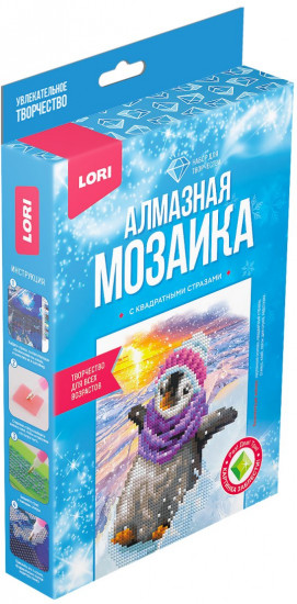 Мозаика алмазная для детей «Зимние забавы»
