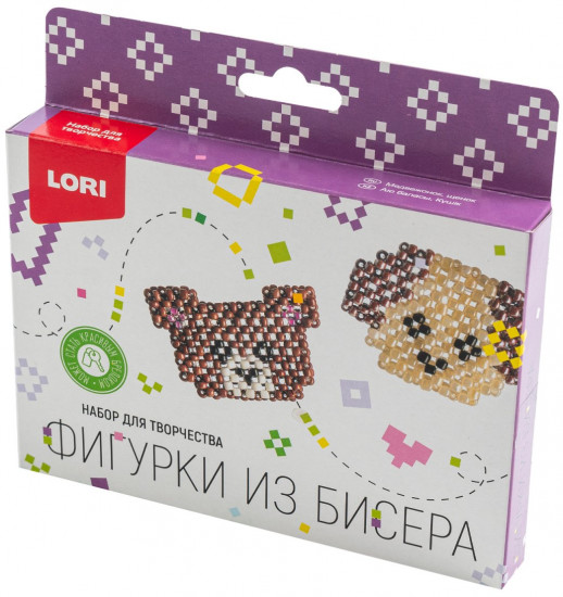 Набор для создания фигурок из бисера «Медвежонок, щенок»