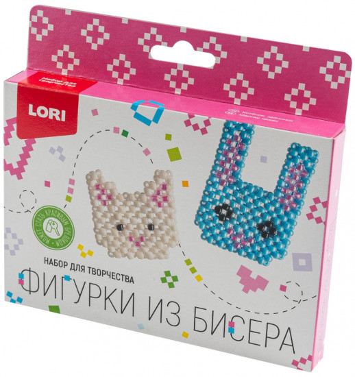 Набор для создания фигурок из бисера «Котёнок, зайчонок»