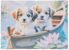 Мозаика алмазная «Щенки в лодке» - Фото 2