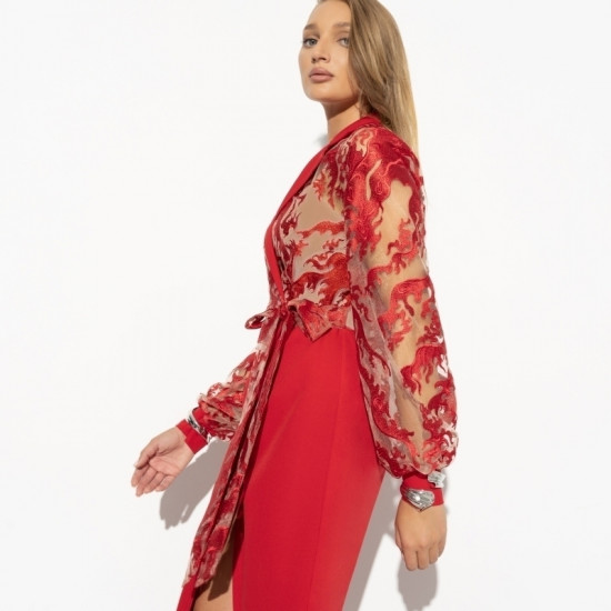 Платье женское с кружевом на запахе Мечта миллионера