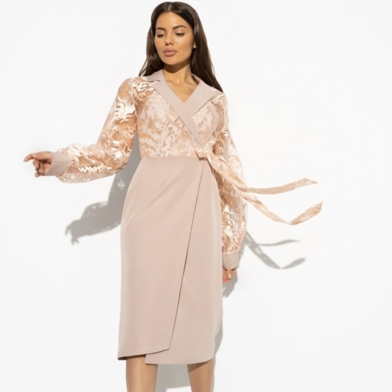 Платье женское с кружевом на запахе Мечта миллионера