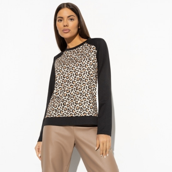 Свитшот женский С анималистичным принтом Сбежать вместе