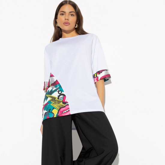 Футболка женская с ассиметричной отделкой Очевидное отличие