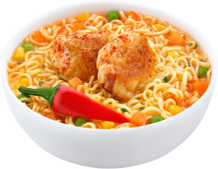Лапша быстрого приготовления с острым куриным вкусом