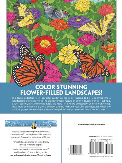 Creative Haven Gorgeous Gardens Coloring Book
