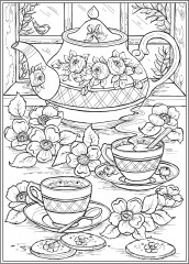 Creative Haven Afternoon Tea Coloring Book - Фото 4