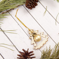 Подвеска новогодняя с елочной игрушкой «Ёлочка» - Фото 1