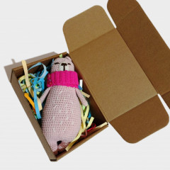 Мягкая вязаная игрушка «Мишка с шарфом» - Фото 3