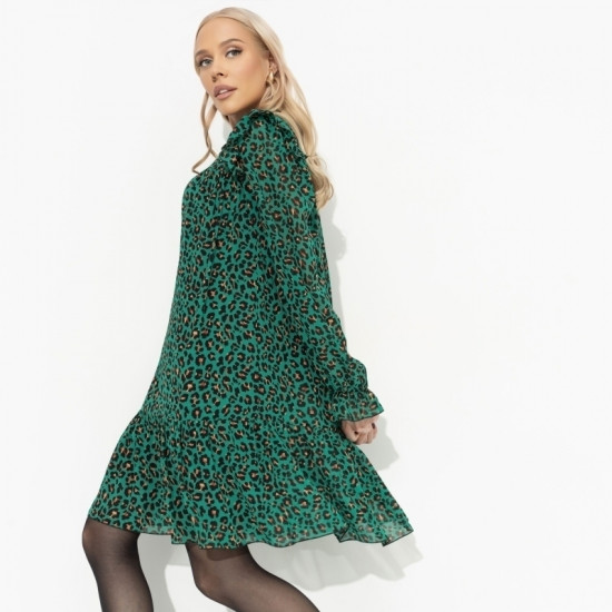 Платье женское с анималистичным принтом «Тонкий комплимент, green»