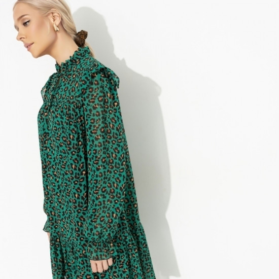 Платье женское с анималистичным принтом «Тонкий комплимент, green»