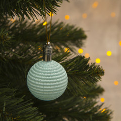 Игрушка световая «Елочный шар» (5 см, 1 LED, RGB), ребристая, с батарейками - Фото 1