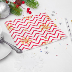 Салфетки бумажные «Снежинки и зигзаг» - Фото 1