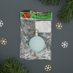 Игрушка световая «Елочный шар» (5 см, 1 LED, RGB), ребристая, с батарейками - Фото 2