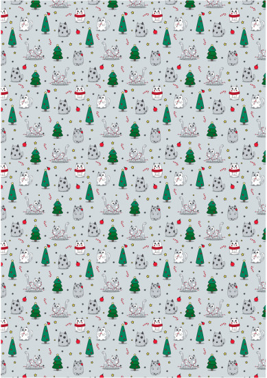 Бумага упаковочная «Christmas cat»