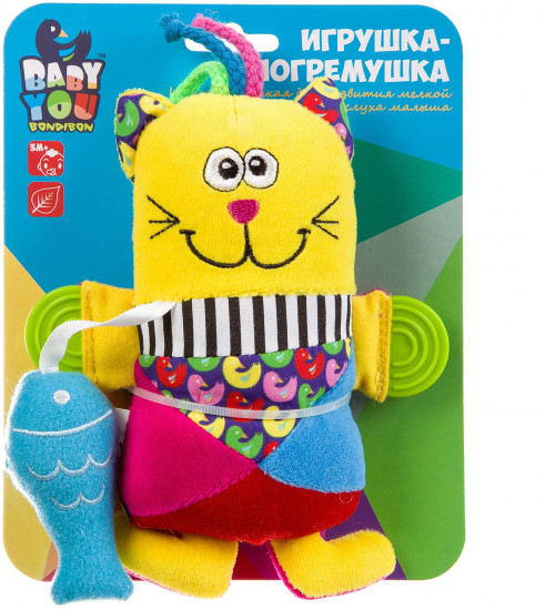 Игрушка-погремушка мягкая «Кот»