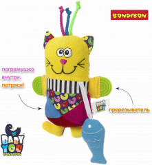 Игрушка-погремушка мягкая «Кот» - Фото 3