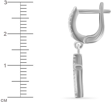 Серьги из серебра с цирконом