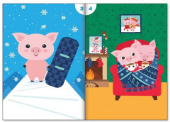 Книжка - аппликация наклейками «Зима у поросят» - Фото 1