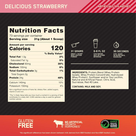 Протеин сывороточный 100% Whey «Клубника. Delicious Strawberry»