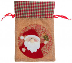 Мешок для подарков «Дед Мороз с подарком» на завязках - Фото 1