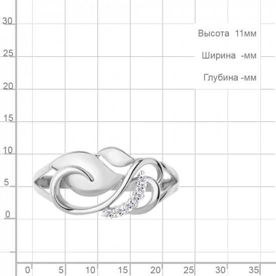 Кольцо из серебра с фианитами
