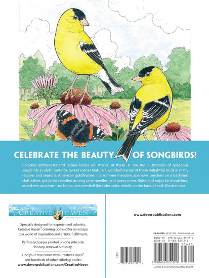 Creative Haven Glorious Songbirds Coloring Book