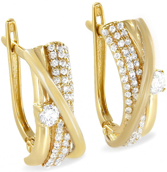 Серьги из золота с цирконом