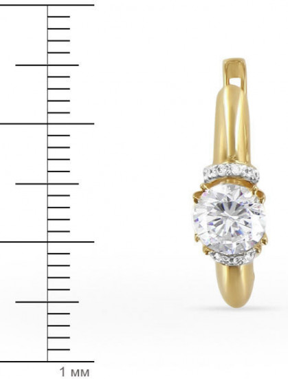 Серьги из золота с цирконом