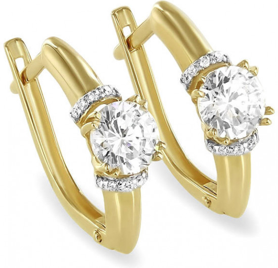 Серьги из золота с цирконом