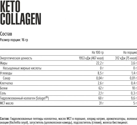 Коллаген гидролизованный «Keto Collagen»