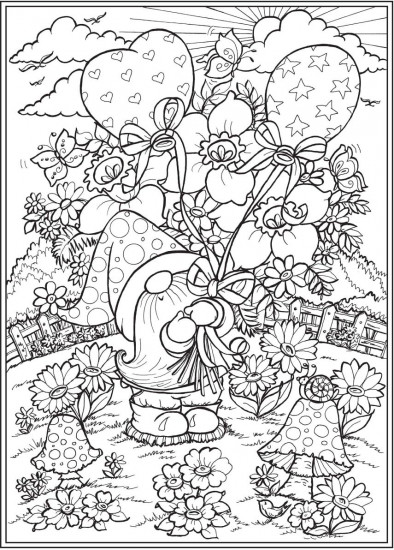 Creative Haven Garden Gnomes Coloring Book