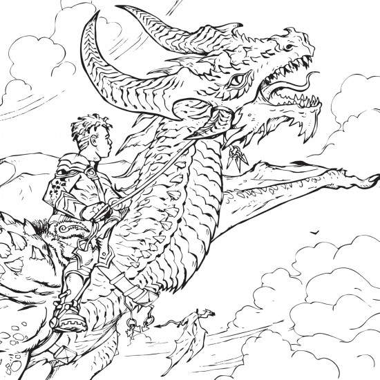 Dragon Riders: A Fantasy Coloring Book