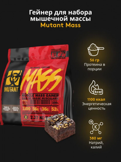 Гейнер со вкусом шоколадного брауни «Mass. Chocolate Fudge Brownie»