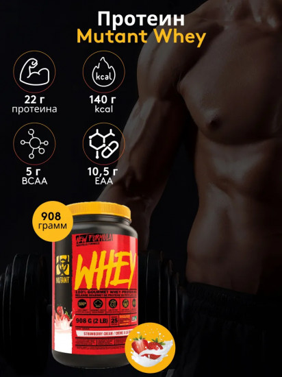 Протеин со вкусом клубничного крема «Whey Protein. Strawberry Cream»