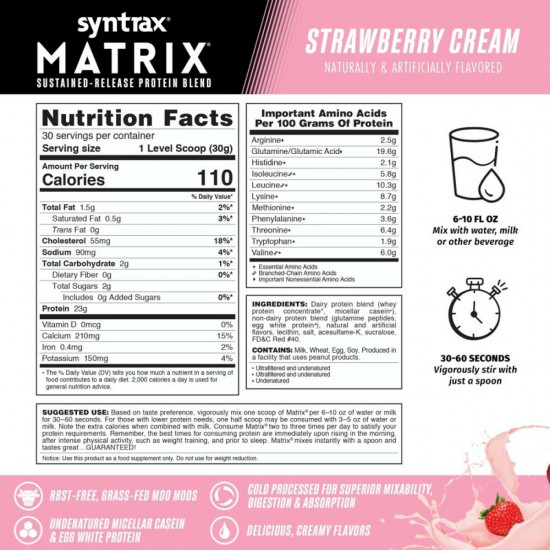 Протеин со вкусом клубничного крема «Matrix 2.0. Strawberry Cream»
