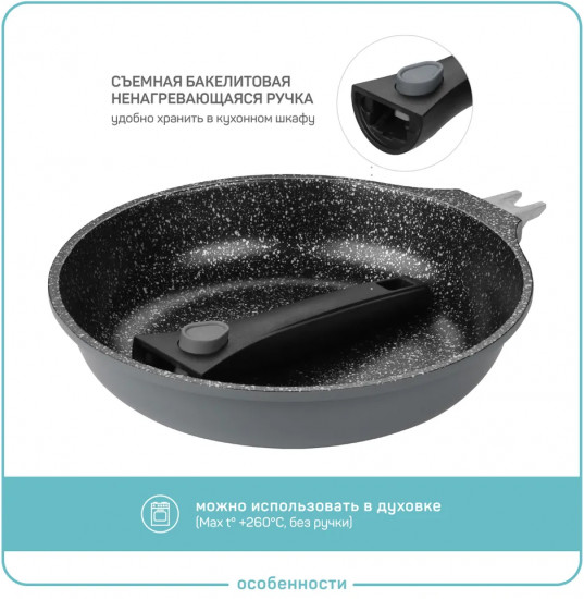 Сковорода со съемной ручкой «Шеф Леоне»
