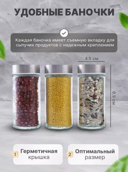 Набор баночек для специй с крышкой