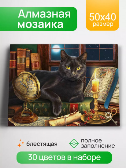 Мозаика алмазная «Черный кот»